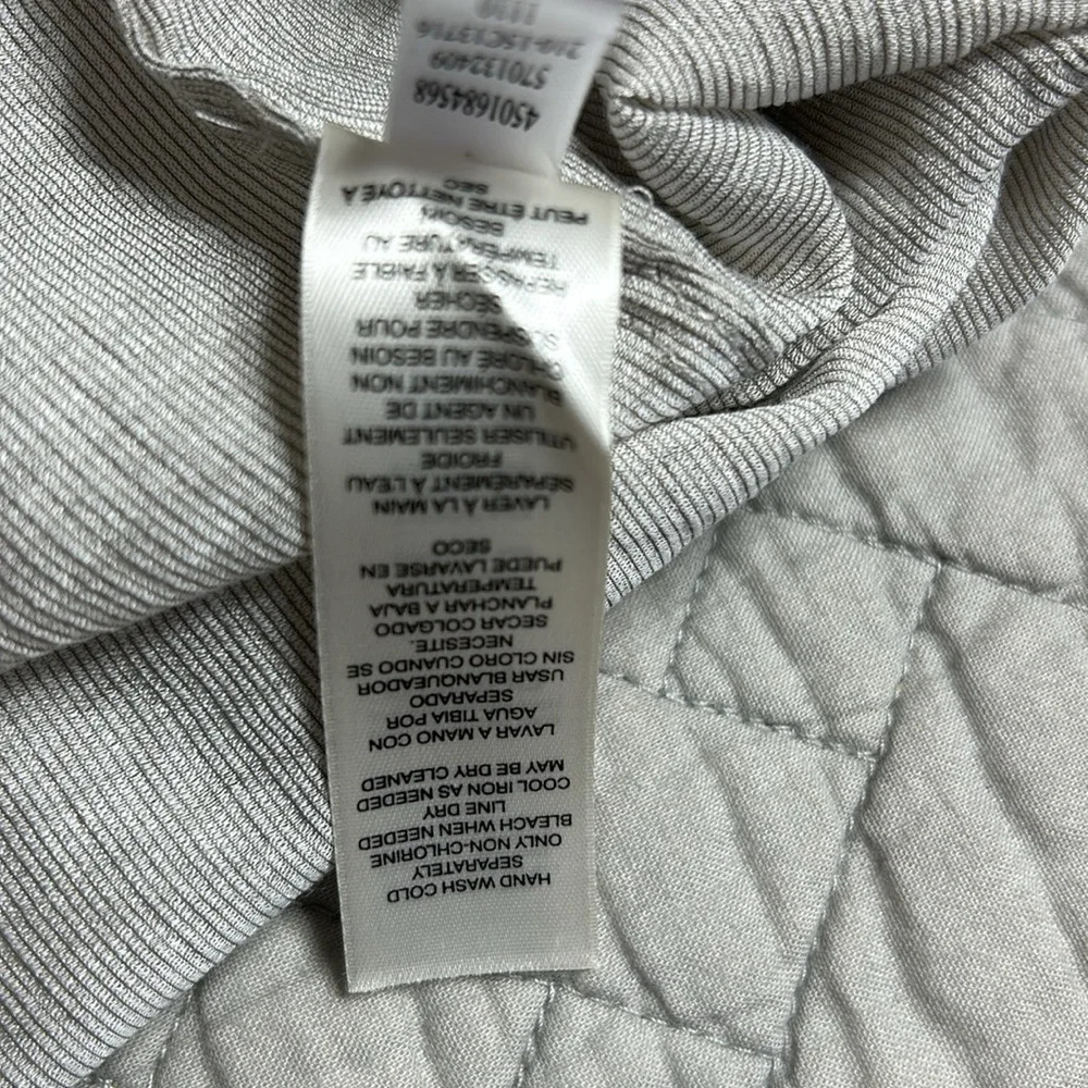 Chico’s Grey Linen-Look Tie Front Button-Up Shirt Sz 3 (XL)